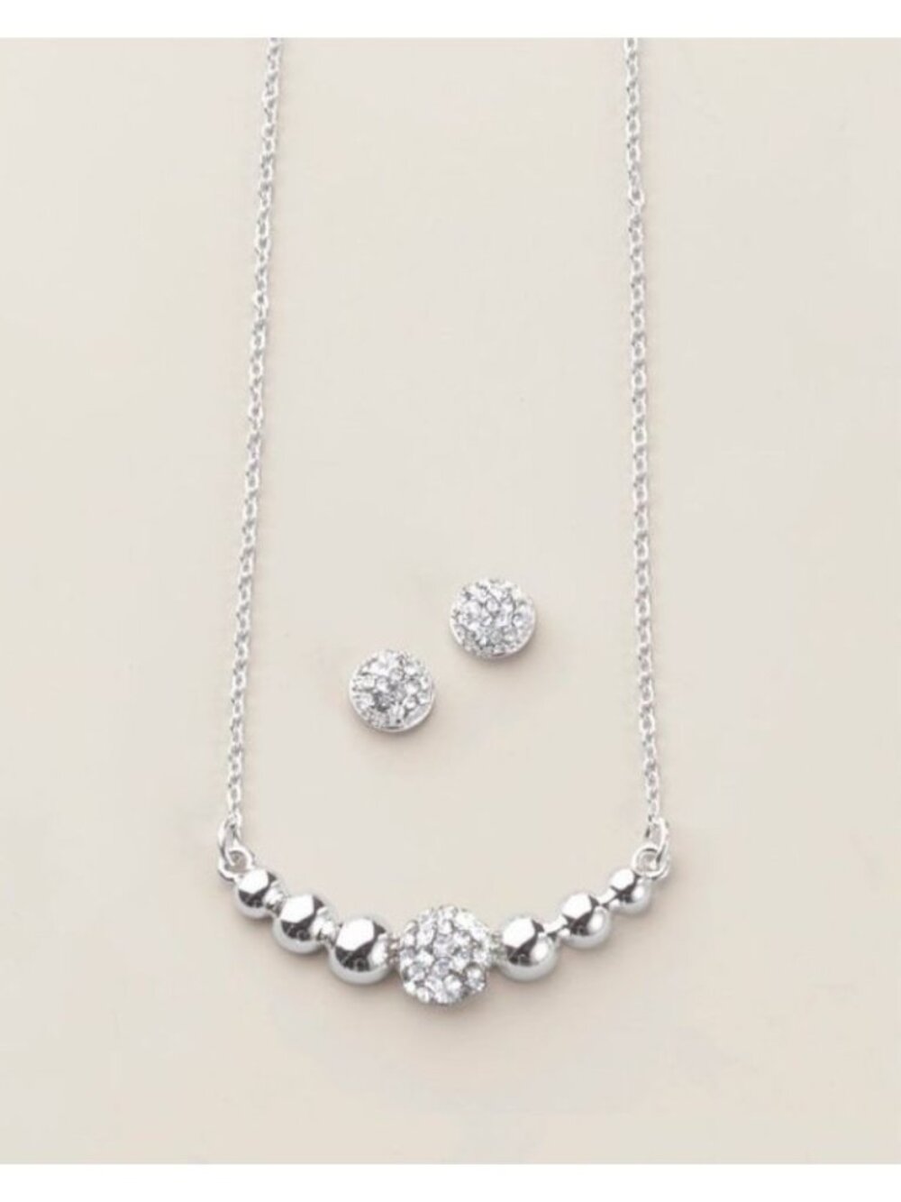 Avon Studio 1886 Fireball Gleam Necklace & Earring Set-New In Box